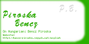 piroska bencz business card